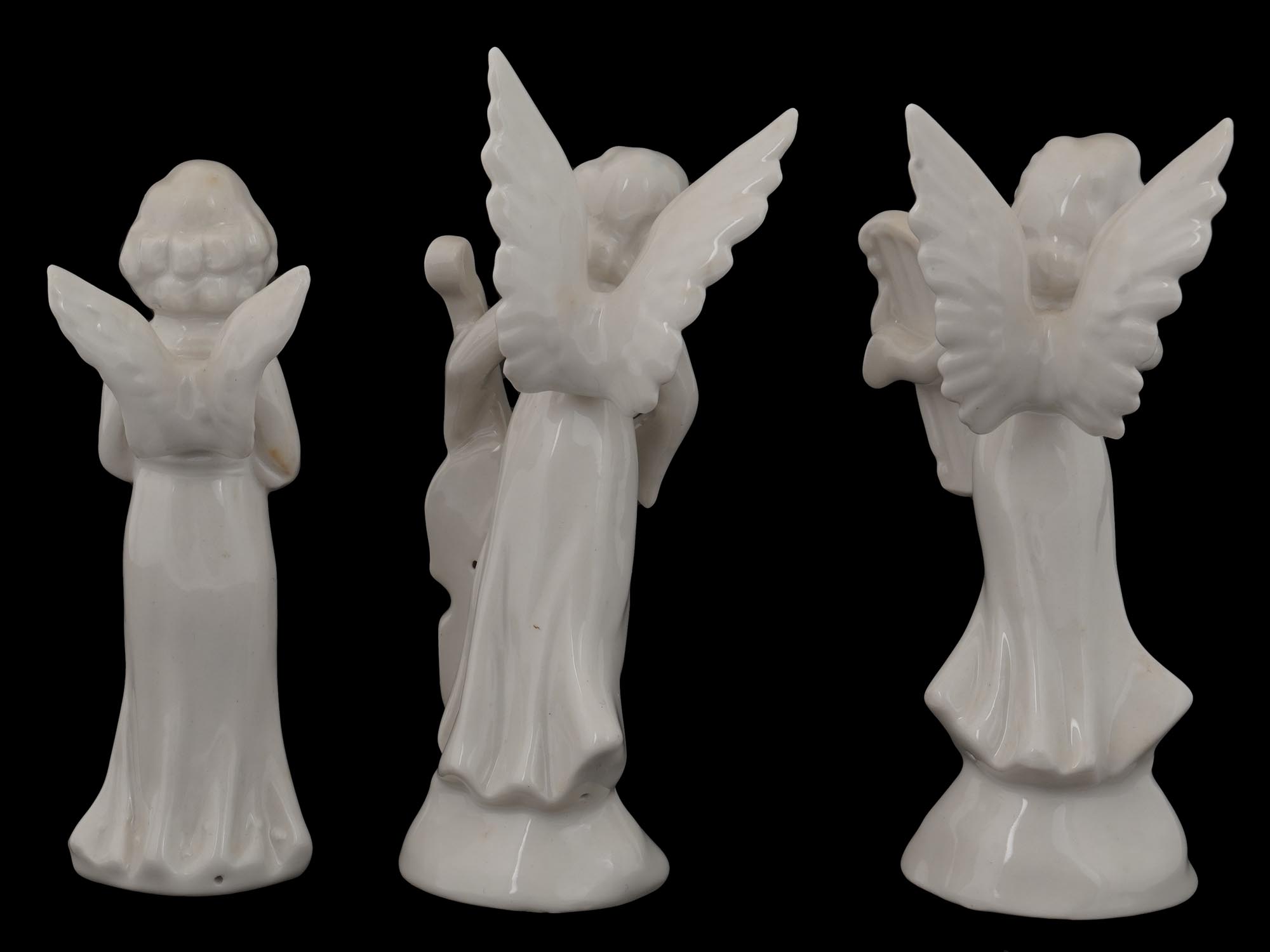 VINTAGE GERMAN WHITE PORCELAIN ANGEL FIGURINES PIC-4